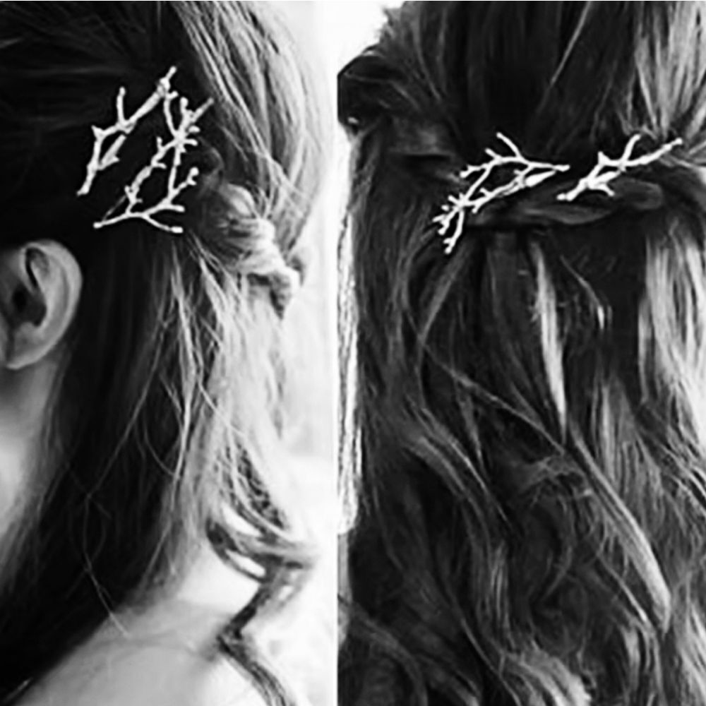 New ZARA Silver Coral Branch Hair Clip